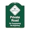 Signmission Private Road No Trespassing Or Soliciting With No Outlet Symbol Aluminum Sign, 24" H, GW-1824-9911 A-DES-GW-1824-9911 - alternate 1